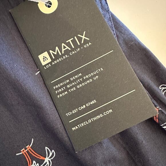 MATIX | Palm Tree Print Short Sleeve Short NEW Men’s XXL Button Down Aloha - Picture 7 of 9